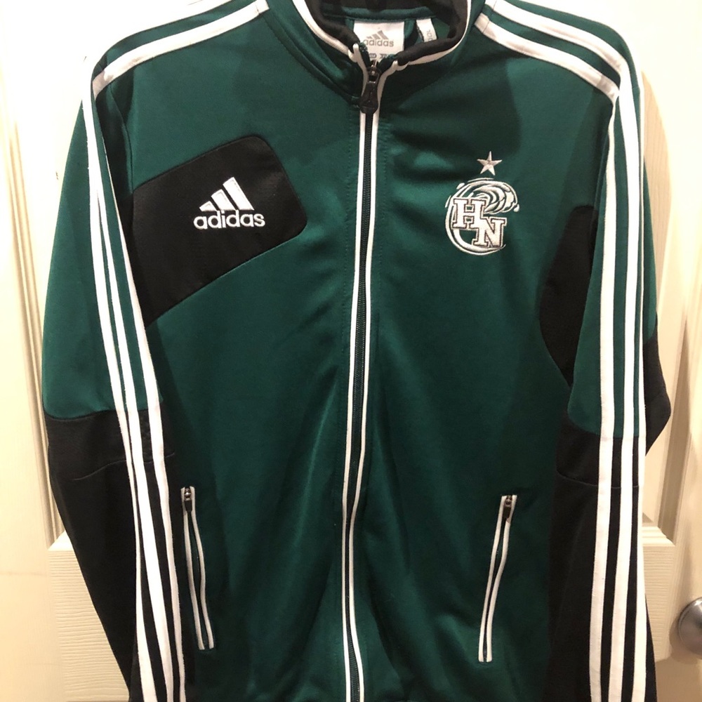 Adidas Green and Black Track Jacket